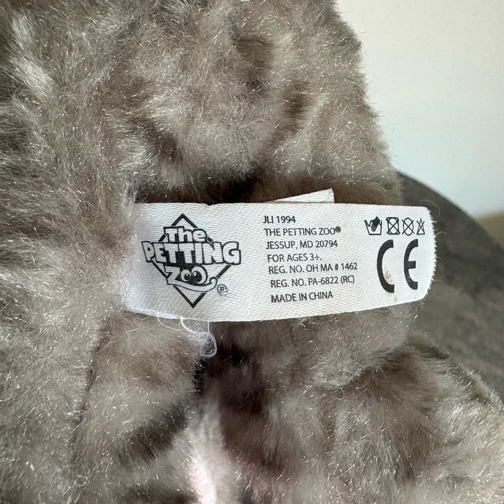 Little Gray Cat Plush Pink Nose Pink Bow The Petting Zoo Soft Cuddlie